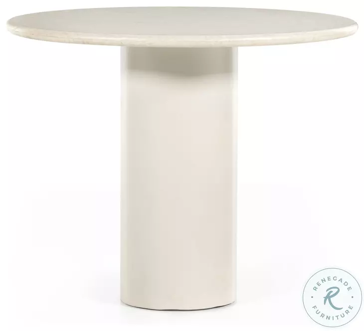 Belle Cream Marble Round Dining Table