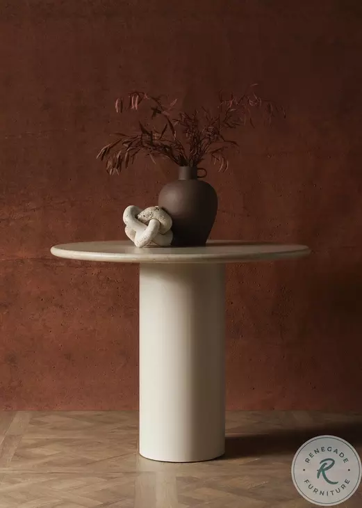 Belle Cream Marble Round Dining Table