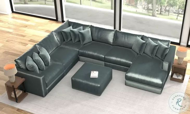 Remington Pine L Shape Sectional With RAF Chaise