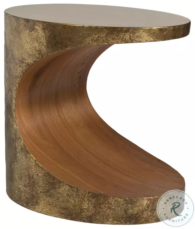 Signature Designs Antique Bronze And Natural Barn Wood Thornton Oval Side Table