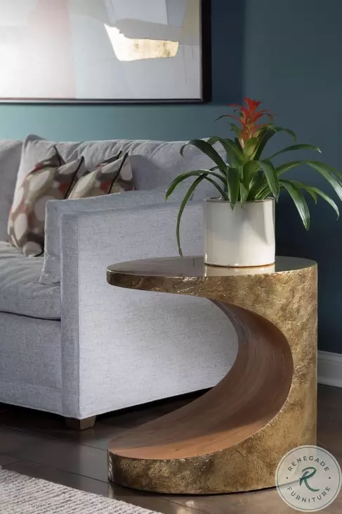 Signature Designs Antique Bronze And Natural Barn Wood Thornton Oval Side Table