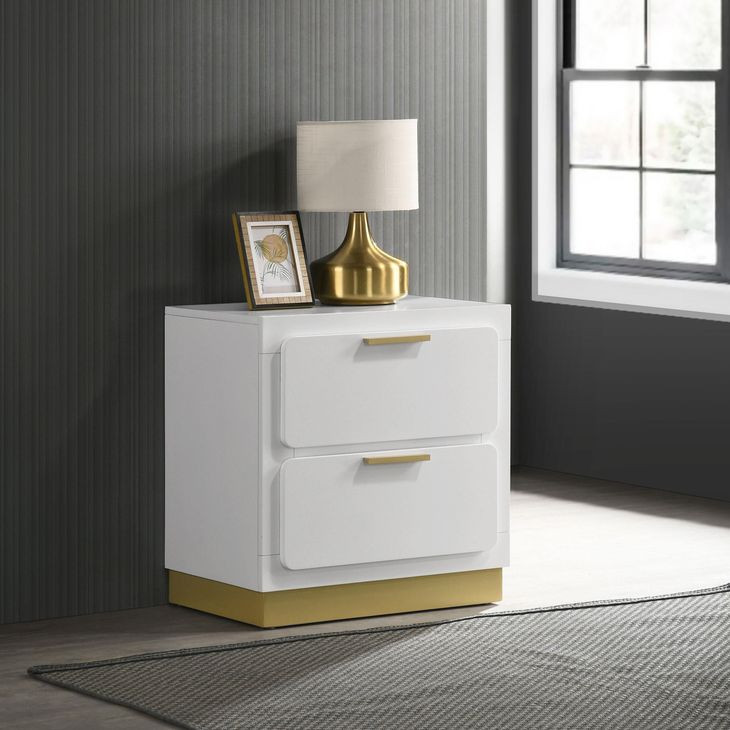 Caraway White 2 Drawer Nightstand