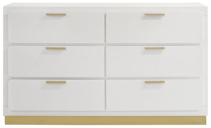 Caraway White 6 Drawer Dresser