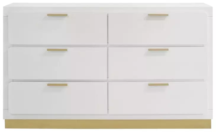 Caraway White 6 Drawer Dresser