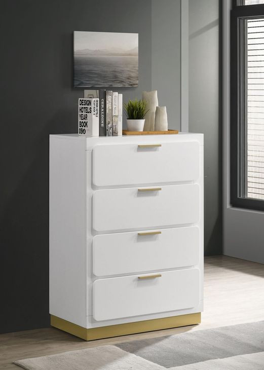 Caraway White 4 Drawer Chest