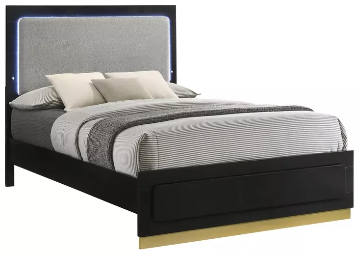Caraway Black And Gray King Panel Bed