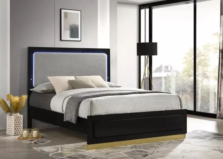 Caraway Black And Gray Queen Panel Bed