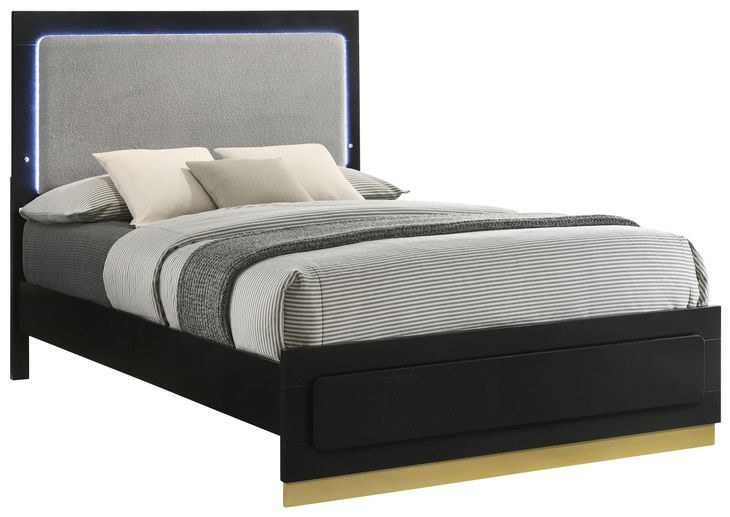 Caraway Black And Gray Queen Panel Bed