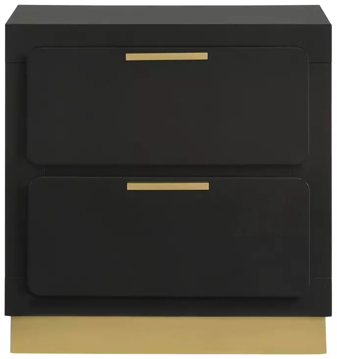 Caraway Black 2 Drawer Nightstand