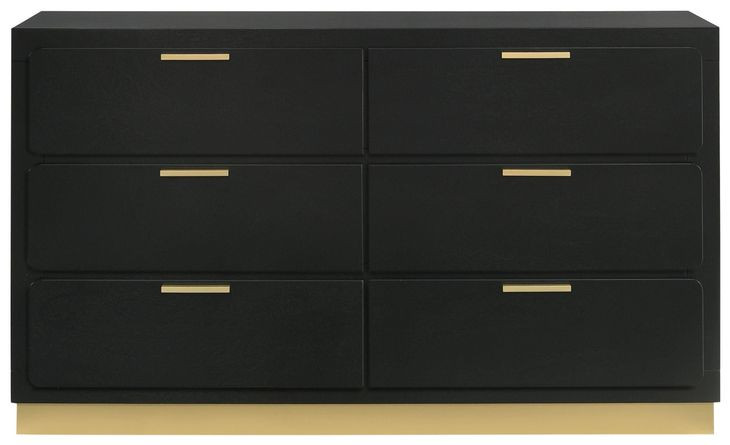 Caraway Black 6 Drawer Dresser