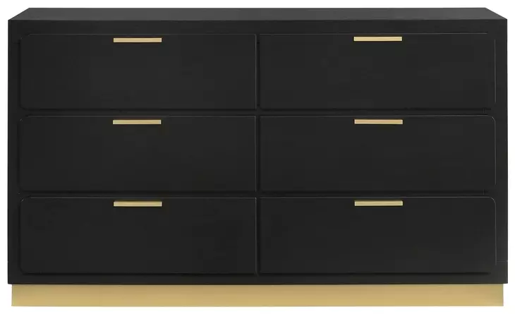 Caraway Black 6 Drawer Dresser