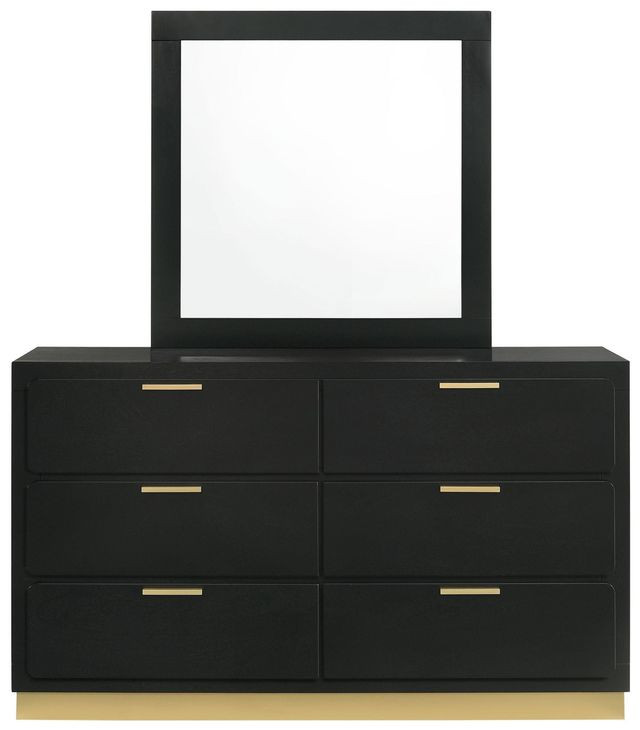 Caraway Black 6 Drawer Dresser with Mirror