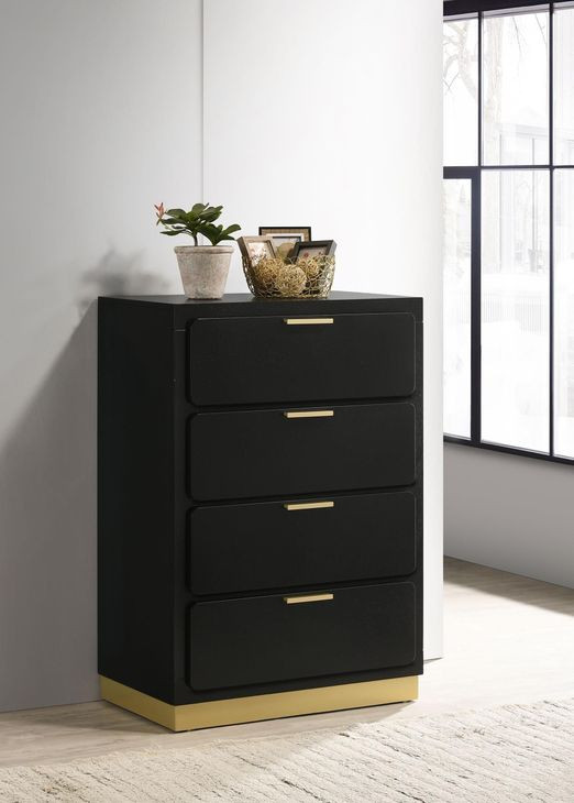 Caraway Black 4 Drawer Chest