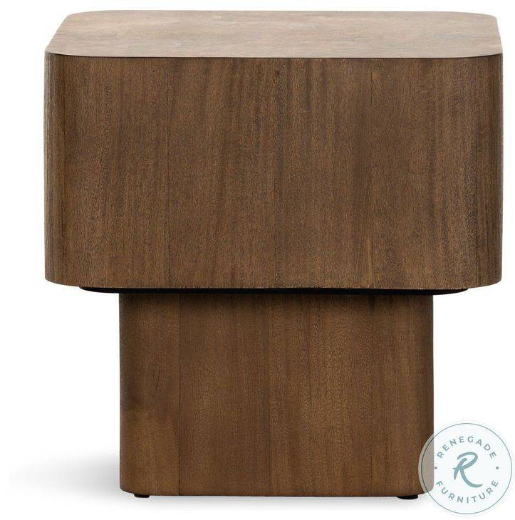 Blanco Warm Umber Burl Square End Table