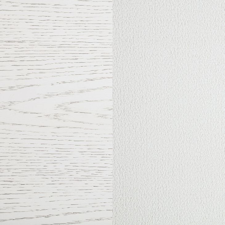 Marielle Distressed White California King Upholstered Panel Bed