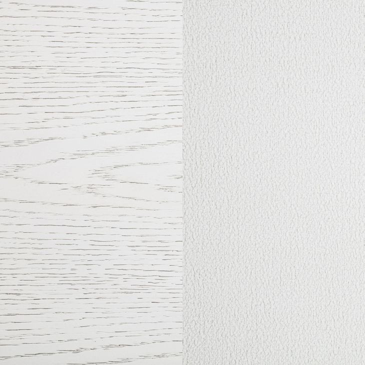 Marielle Distressed White Queen Upholstered Panel Bed