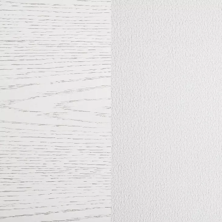 Marielle Distressed White Queen Upholstered Panel Bed