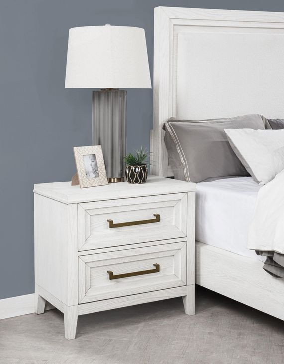 Marielle Distressed White Nightstand