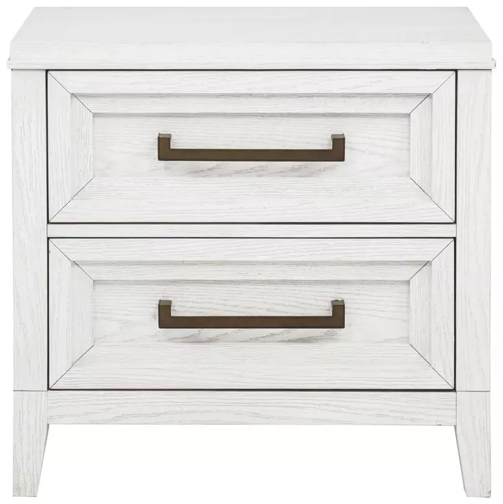 Marielle Distressed White Nightstand