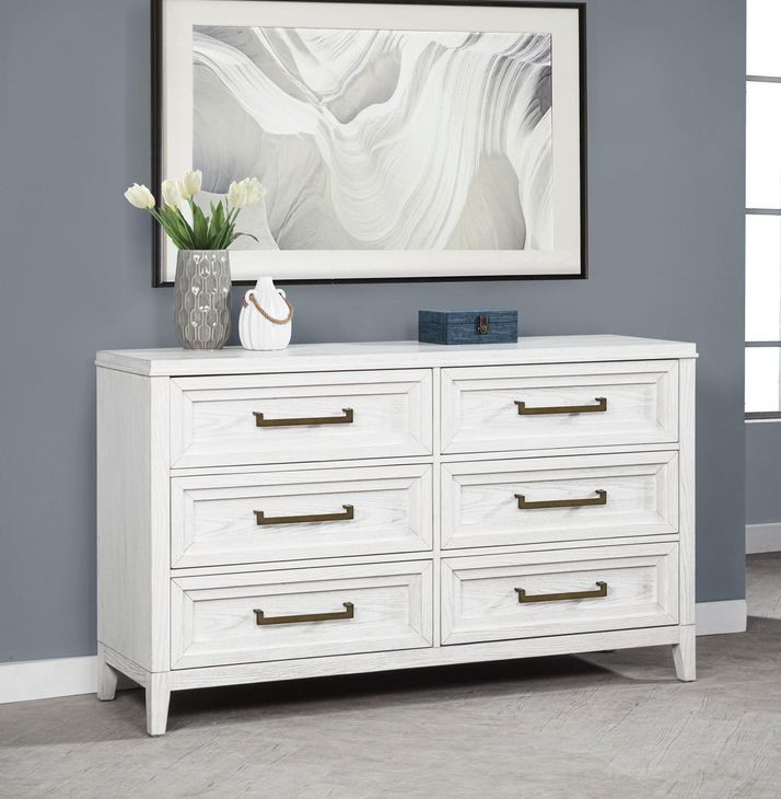 Marielle Distressed White Dresser