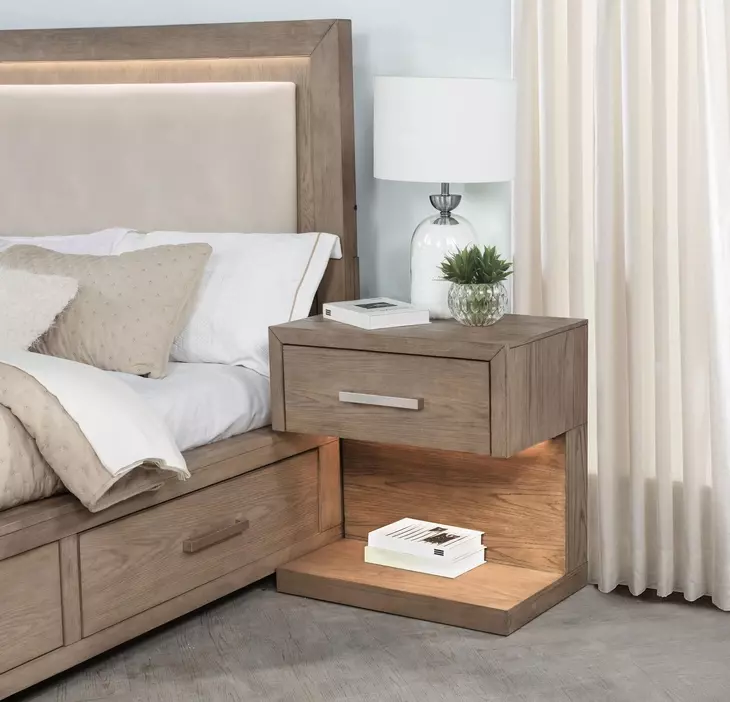 Kenora Barley Brown 1 Drawer Nightstand