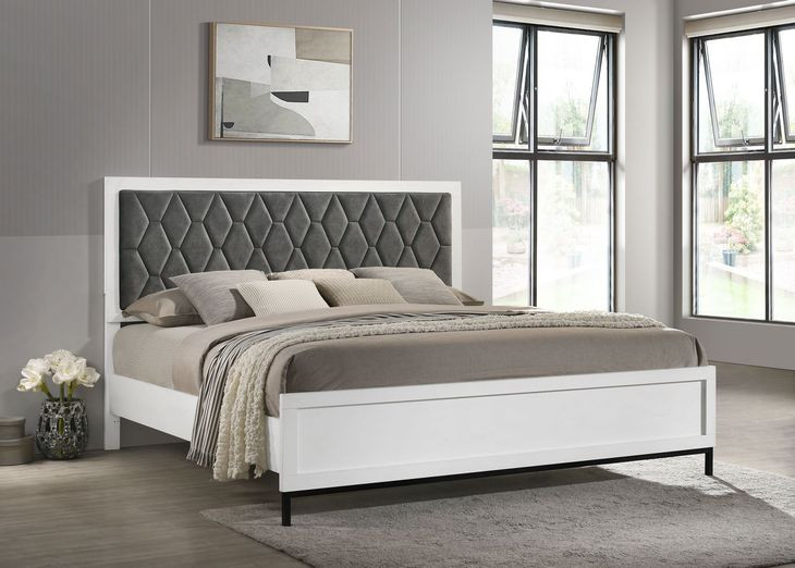 Sonora Dark Gray California King Upholstered Panel Bed