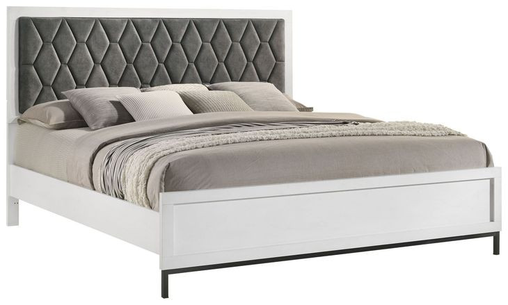 Sonora Dark Gray California King Upholstered Panel Bed