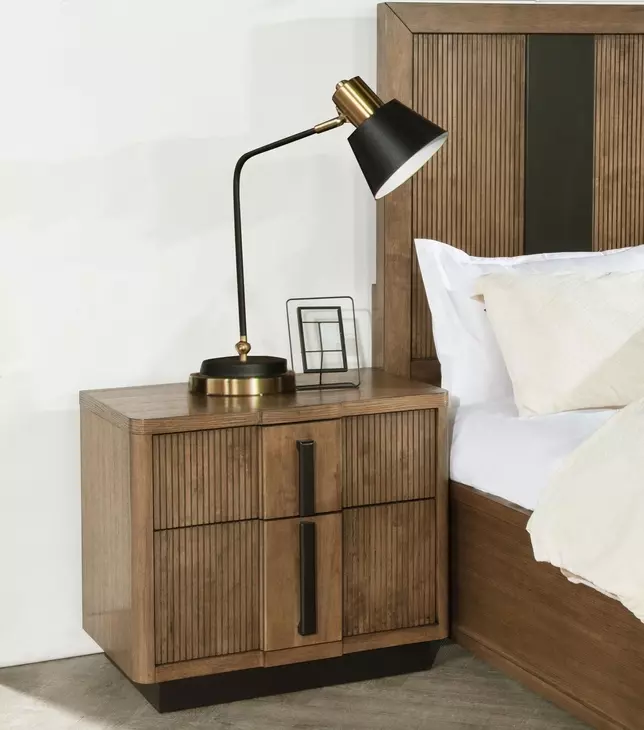 Terrace Ash Brown 2 Drawer Nightstand