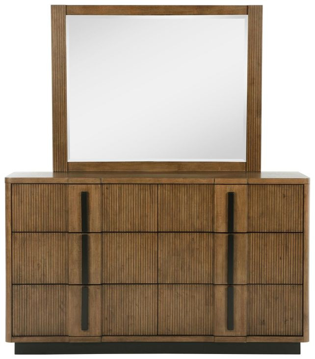 Terrace Ash Brown 6 Drawer Dresser With Mirror