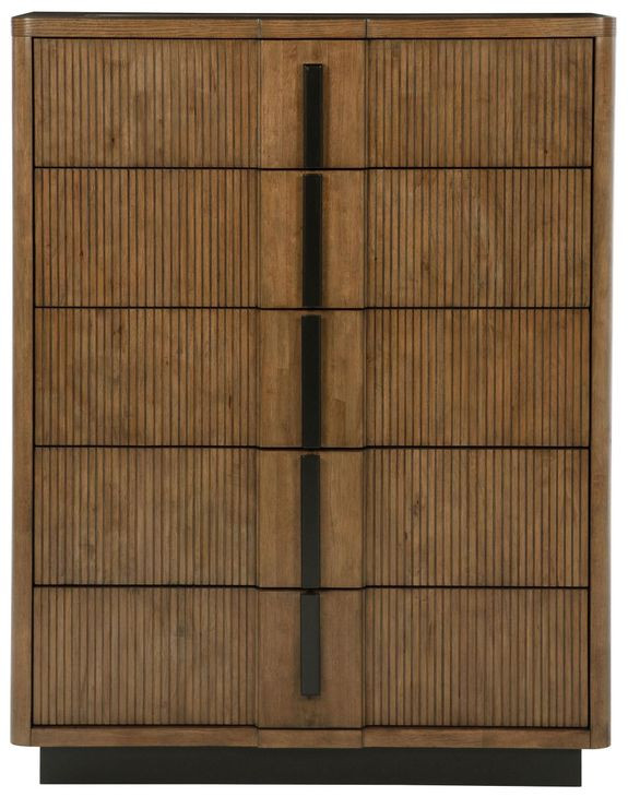 Terrace Ash Brown 5 Drawer Chest