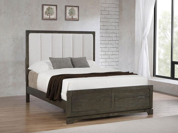 Gran Park Dark Cocoa King Upholstered Panel Bed