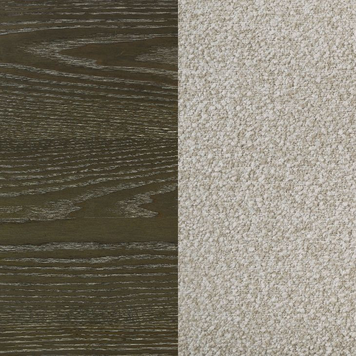 Gran Park Dark Cocoa and Beige California King Upholstered Canopy Bed