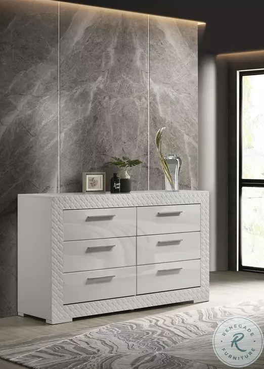 Ives White High Gloss Dresser