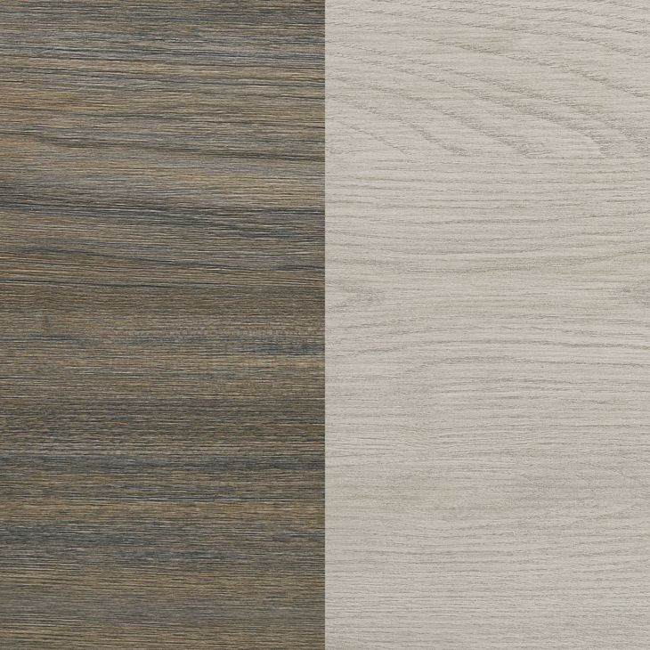 Fenwick Gray Oak and Almond California King Storage Platform Bed with Bookcase