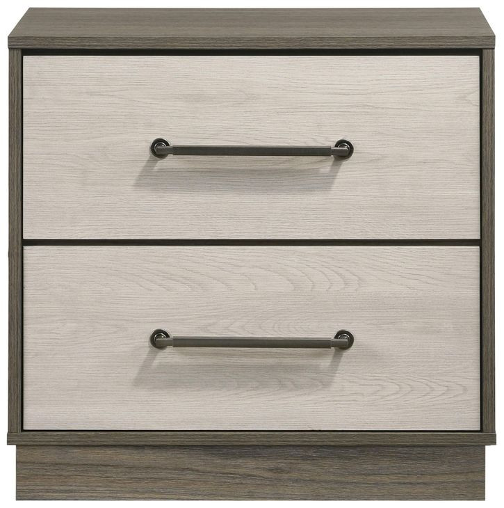 Fenwick Gray Oak And Almond 2 Drawer Nightstand
