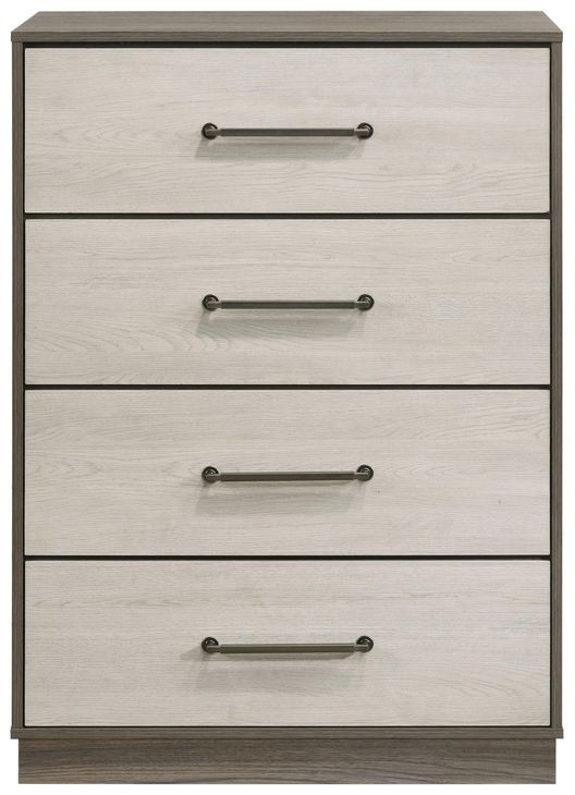 Fenwick Gray Oak And Almond 4 Drawer Chest