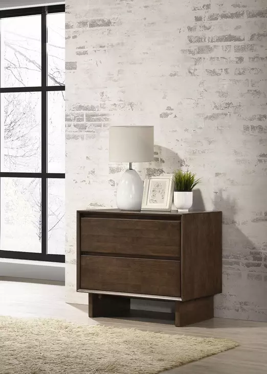 Glenwood Warm Brown 2 Drawer Nightstand