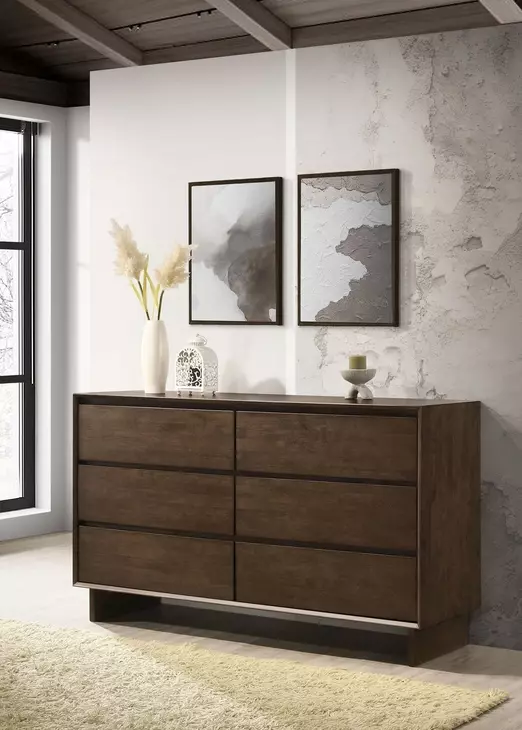 Glenwood Warm Brown 6 Drawer Dresser