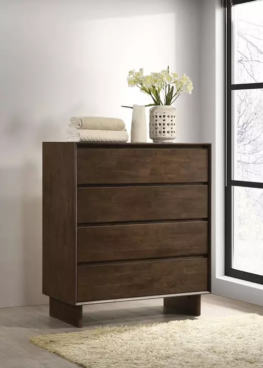 Glenwood Warm Brown 4 Drawer Chest