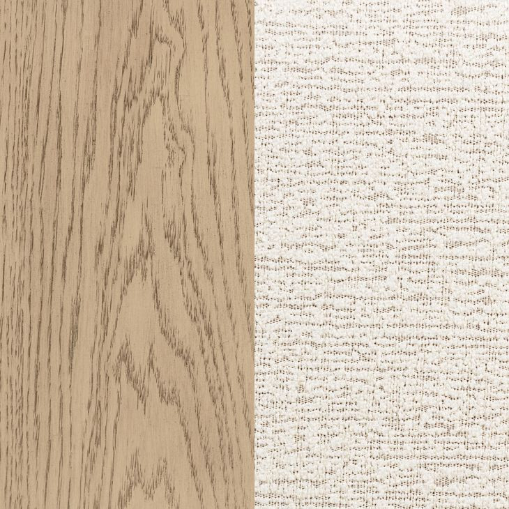 Kailani Beige Oak Queen Wingback Upholstered Platform Bed