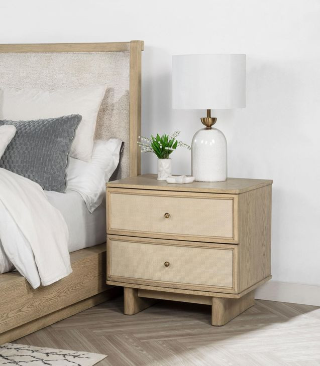 Kailani Beige Oak 2 Drawer Nightstand