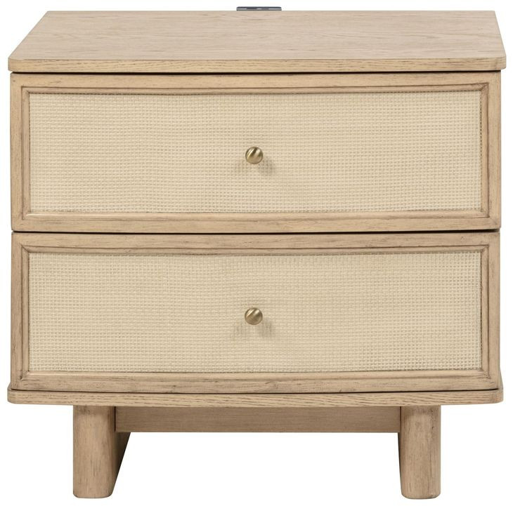 Kailani Beige Oak 2 Drawer Nightstand