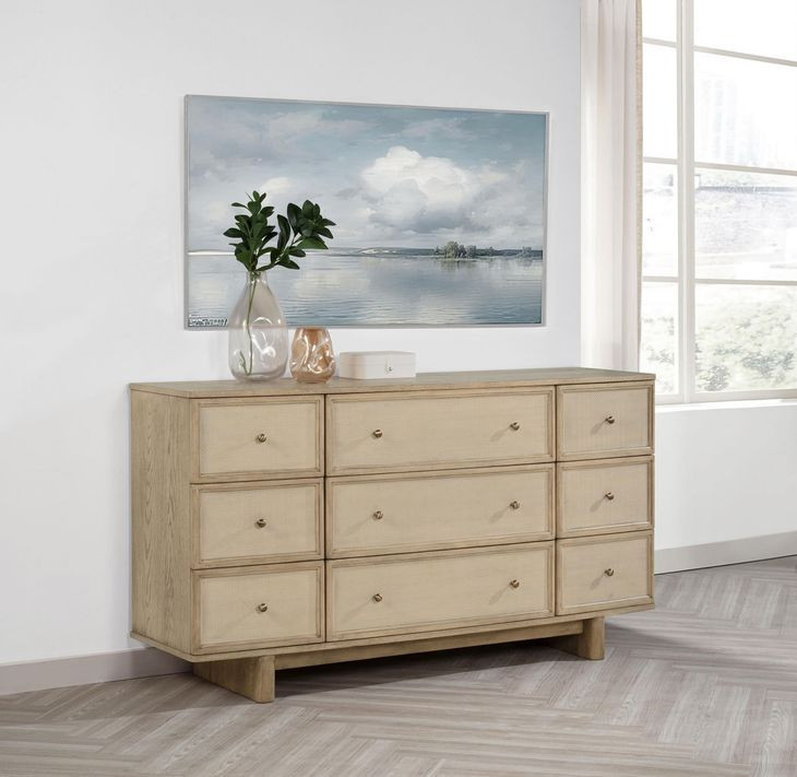 Kailani Beige Oak 9 Drawer Dresser