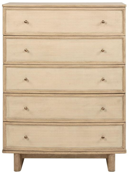 Kailani Beige Oak 5 Drawer Chest