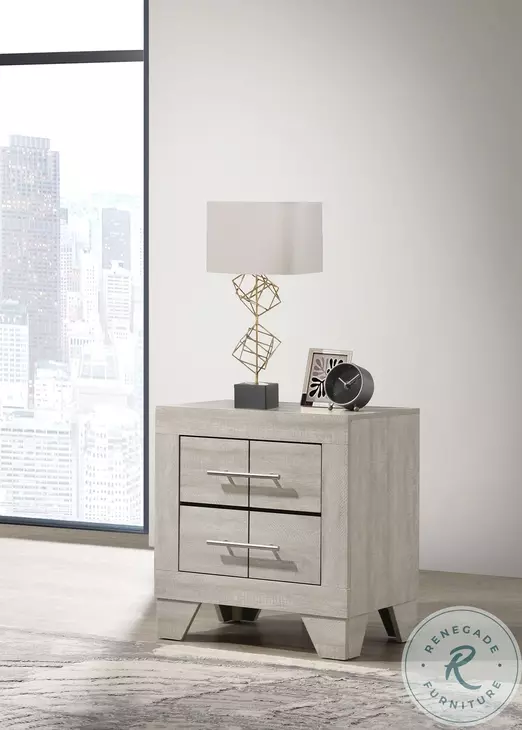 Trenton Rustic Cream 2 Drawer Nightstand