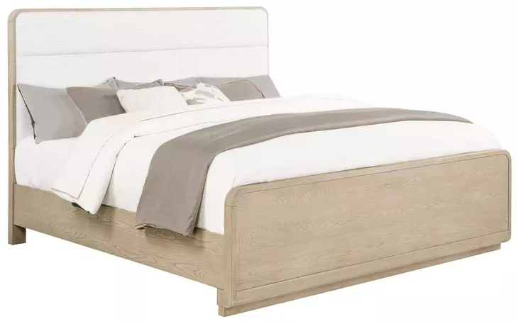 Ladera Light Elm King Upholstered Panel Bed