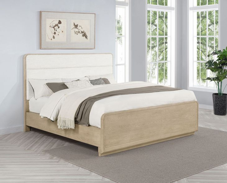 Ladera Light Elm and Cream California King Panel Bed
