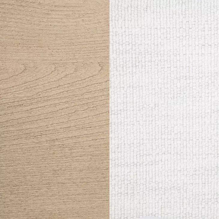 Ladera Light Elm and Cream California King Upholstered Panel Bed