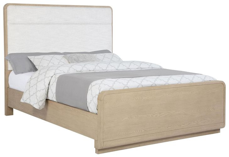Ladera Light Elm Queen Upholstered Panel Bed