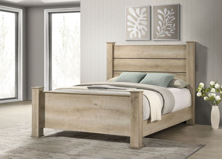 Oakglen Weathered Oak California King Panel Bed